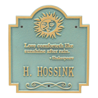 Whitehall Products Sun Poem Personalized Plaque - One Line - Rational Plaques