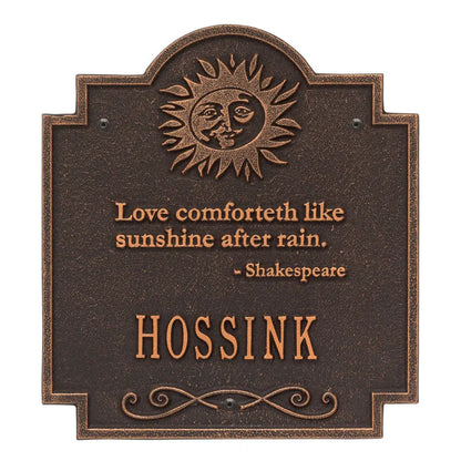 Whitehall Products Sun Poem Personalized Plaque - One Line - Rational Plaques