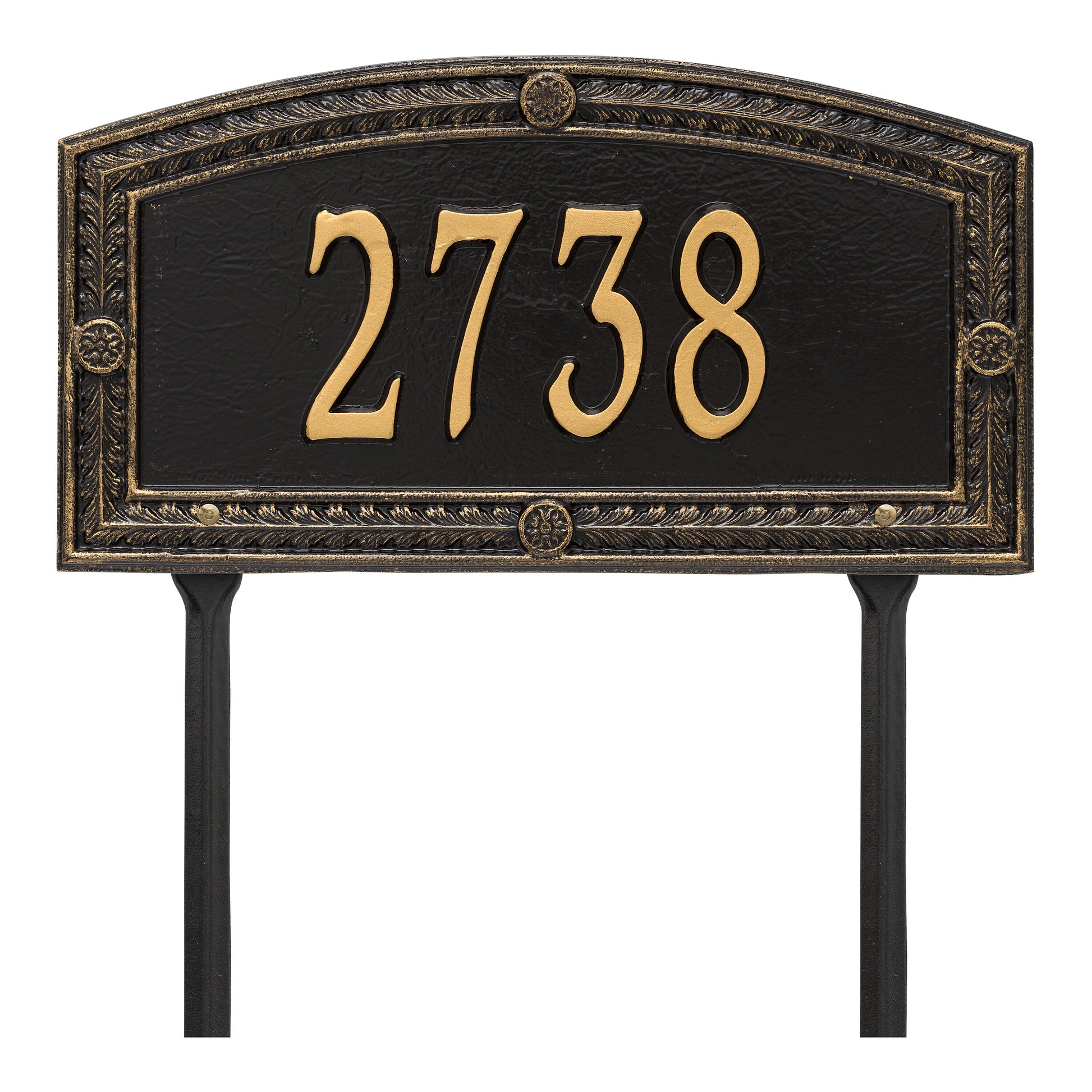Whitehall Products Personalized Hamilton Standard Lawn Plaque One Line Black/silver
