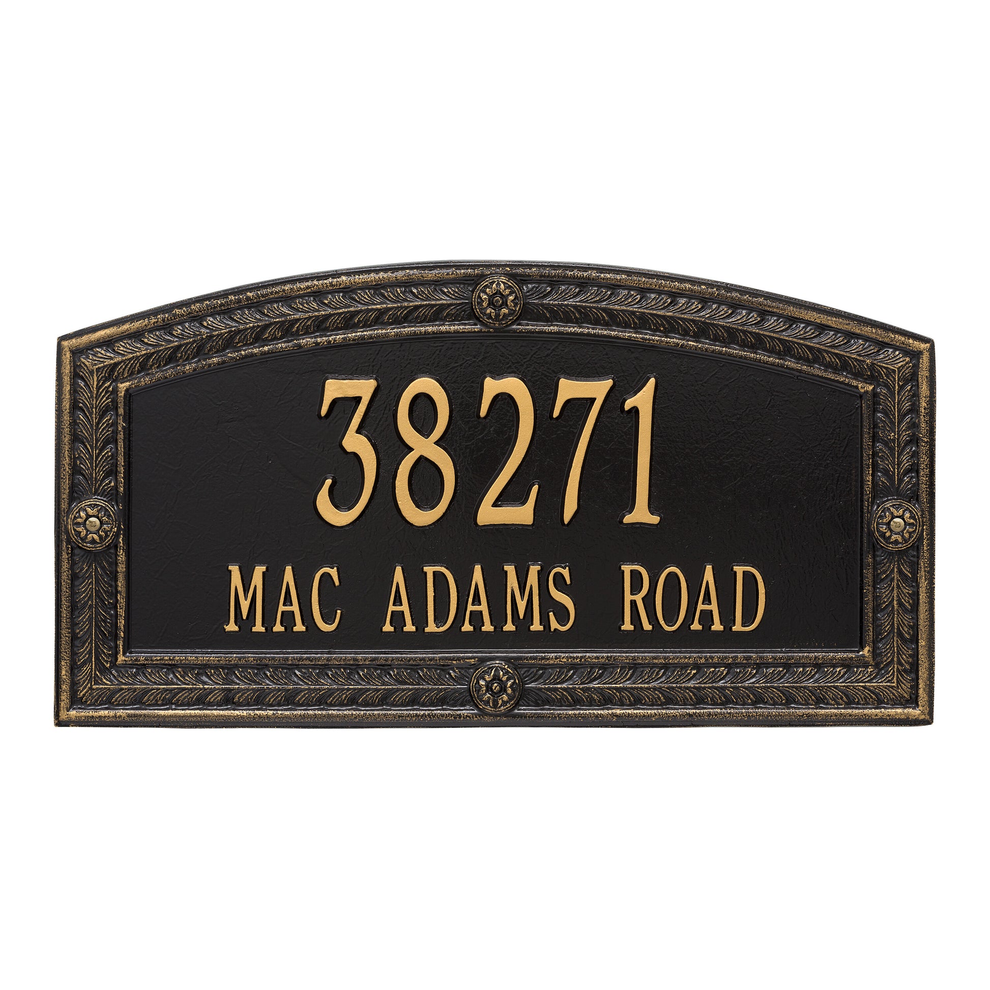 Whitehall Products Personalized Hamilton Estate Wall Plaque Two Line Black/silver