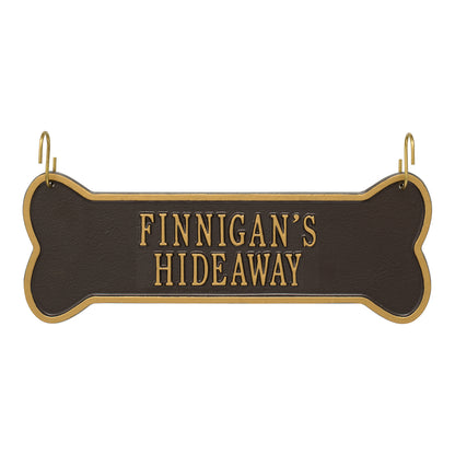 Whitehall Products Hanging Bone Personalized Crate Plaque Two Lines White/gold