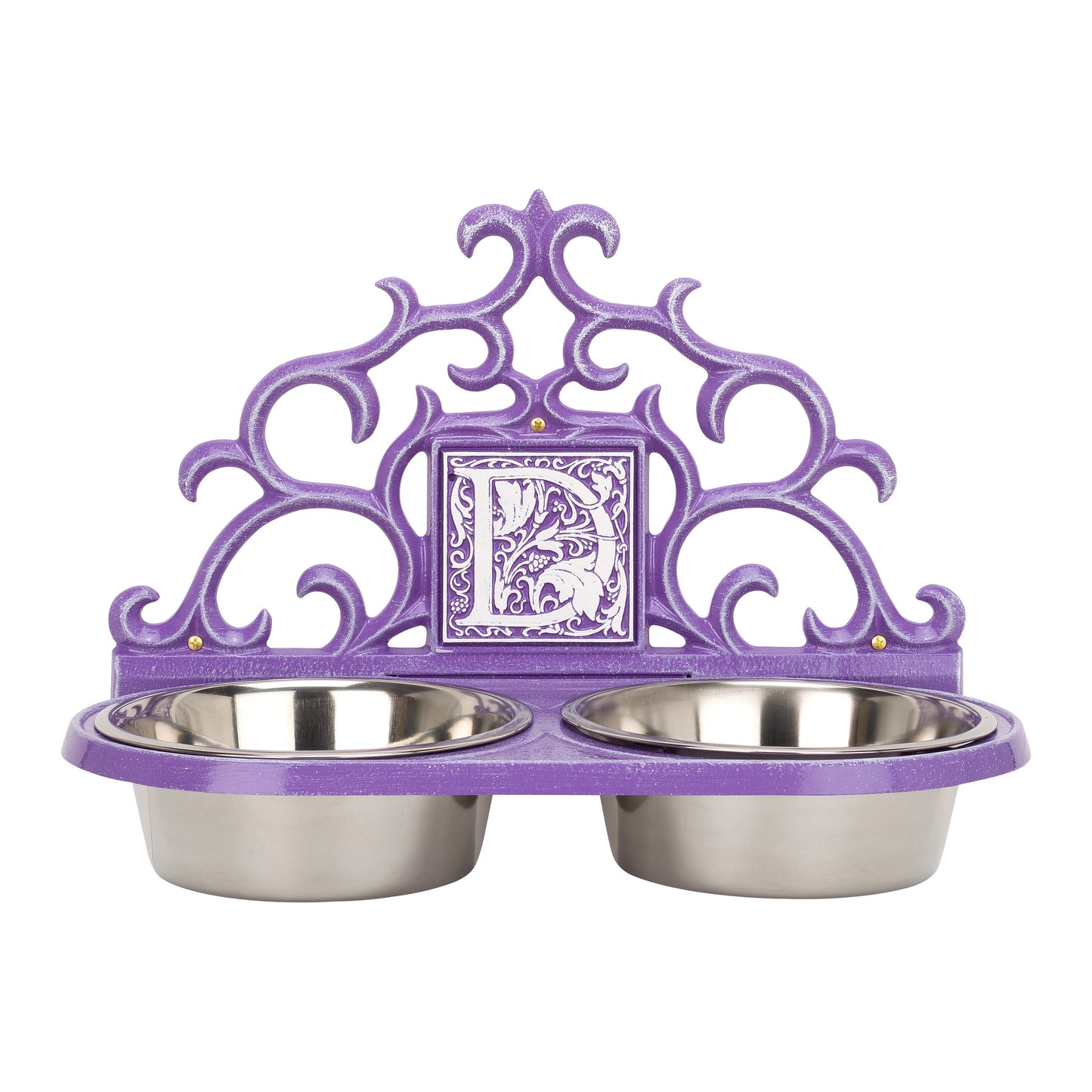 Whitehall Products Monogram Wall Pet Bowl Feeder One Line 