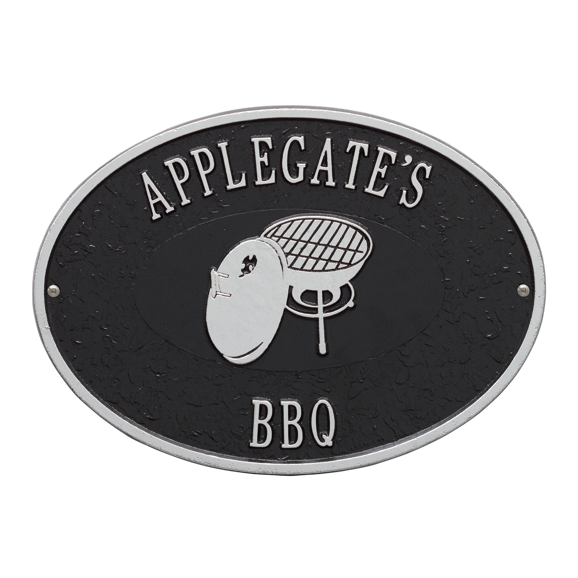 Whitehall Products Personalized Charcoal Grill Plaque Two Lines Green/gold