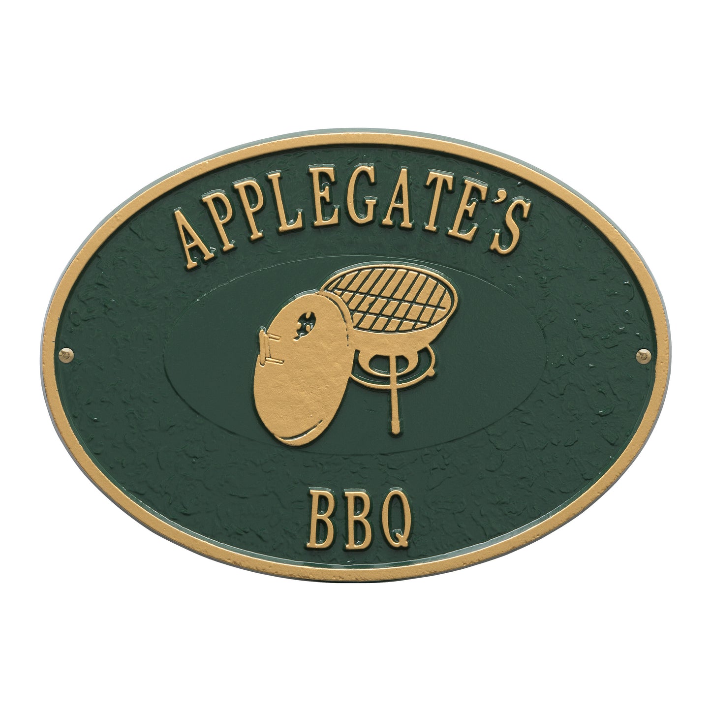 Whitehall Products Personalized Charcoal Grill Plaque Two Lines Bronze/gold