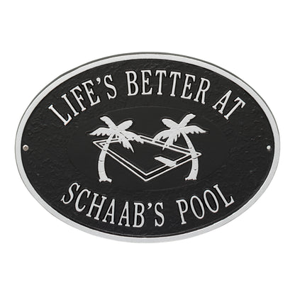 Whitehall Products Personalized Swimming Pool Party Plaque Two Lines Green/gold