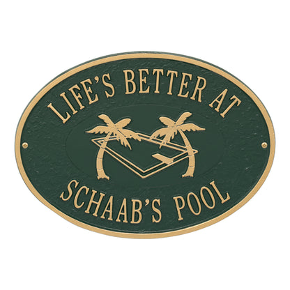 Whitehall Products Personalized Swimming Pool Party Plaque Two Lines Bronze/gold