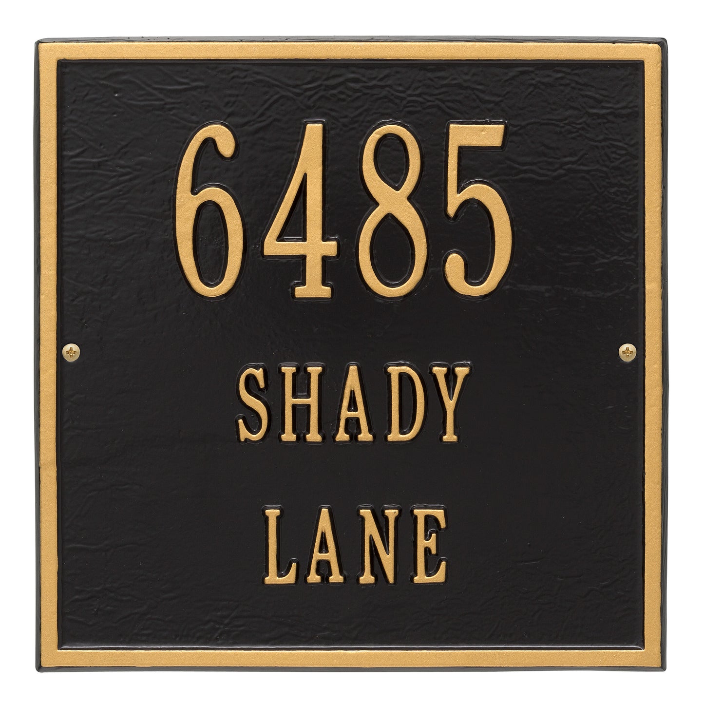 Whitehall Products Personalized Square Standard Wall Plaque Three Line Black/silver