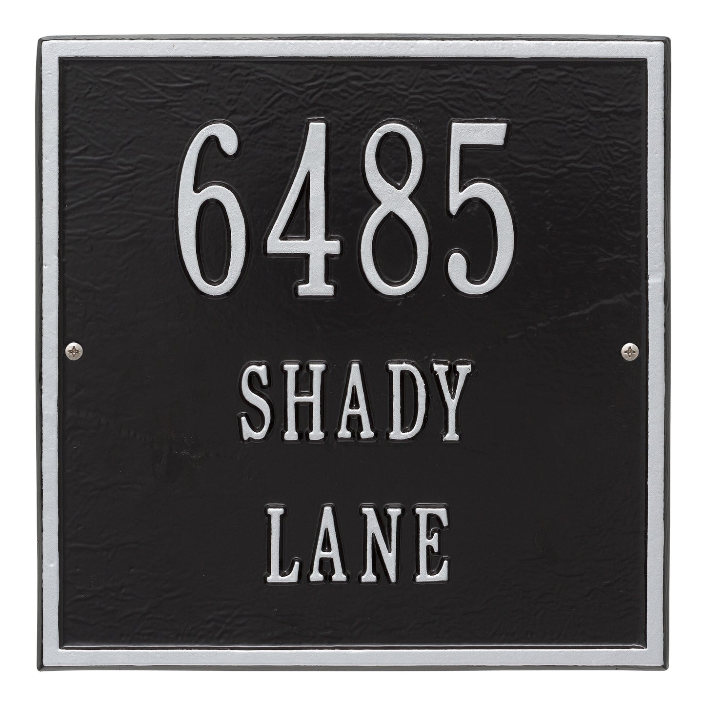 Whitehall Products Personalized Square Standard Wall Plaque Three Line Black/white