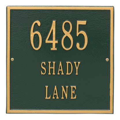 Whitehall Products Personalized Square Standard Wall Plaque Three Line Oil Rubbed Bronze