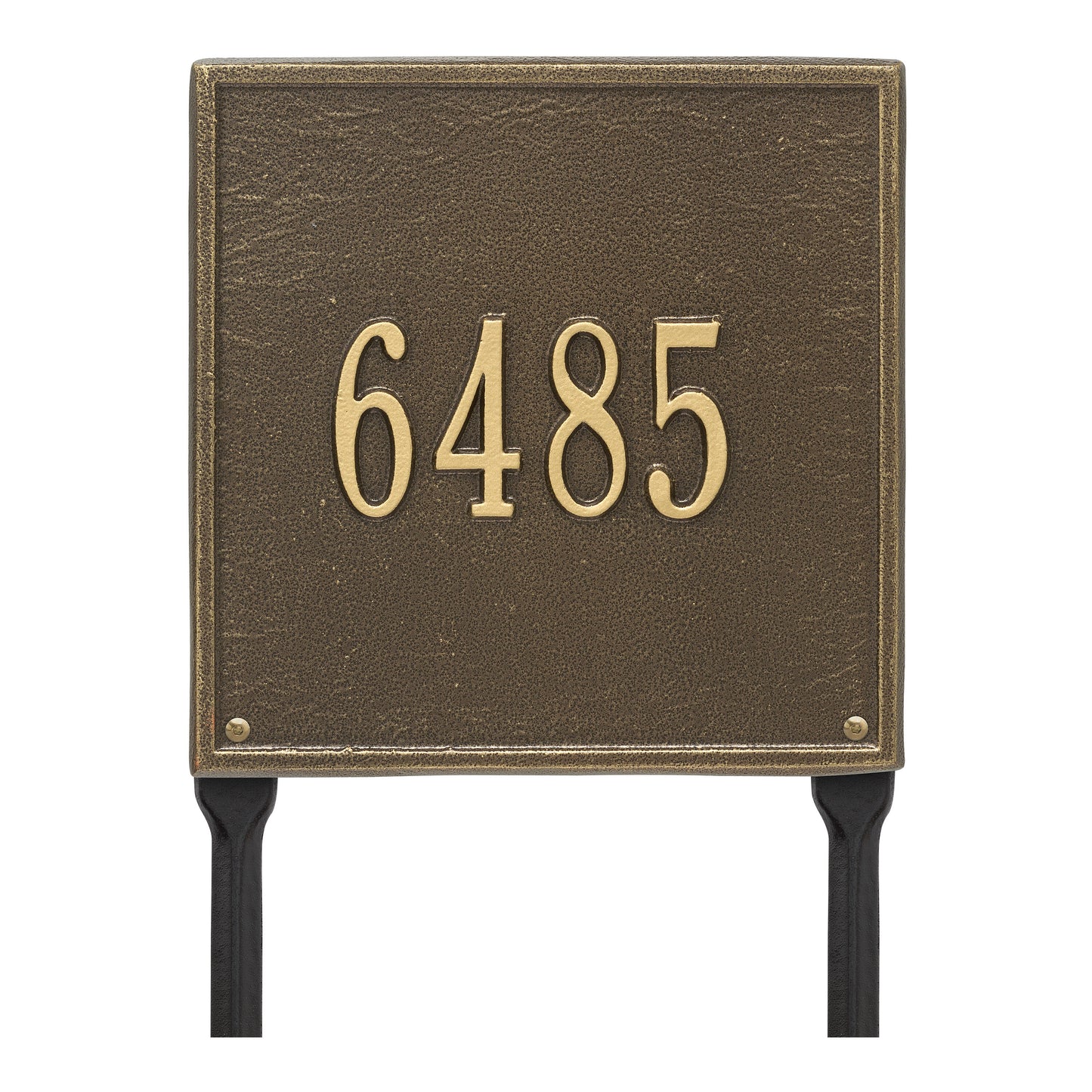 Whitehall Products Personalized Square Standard Lawn Plaque One Line Antique Copper
