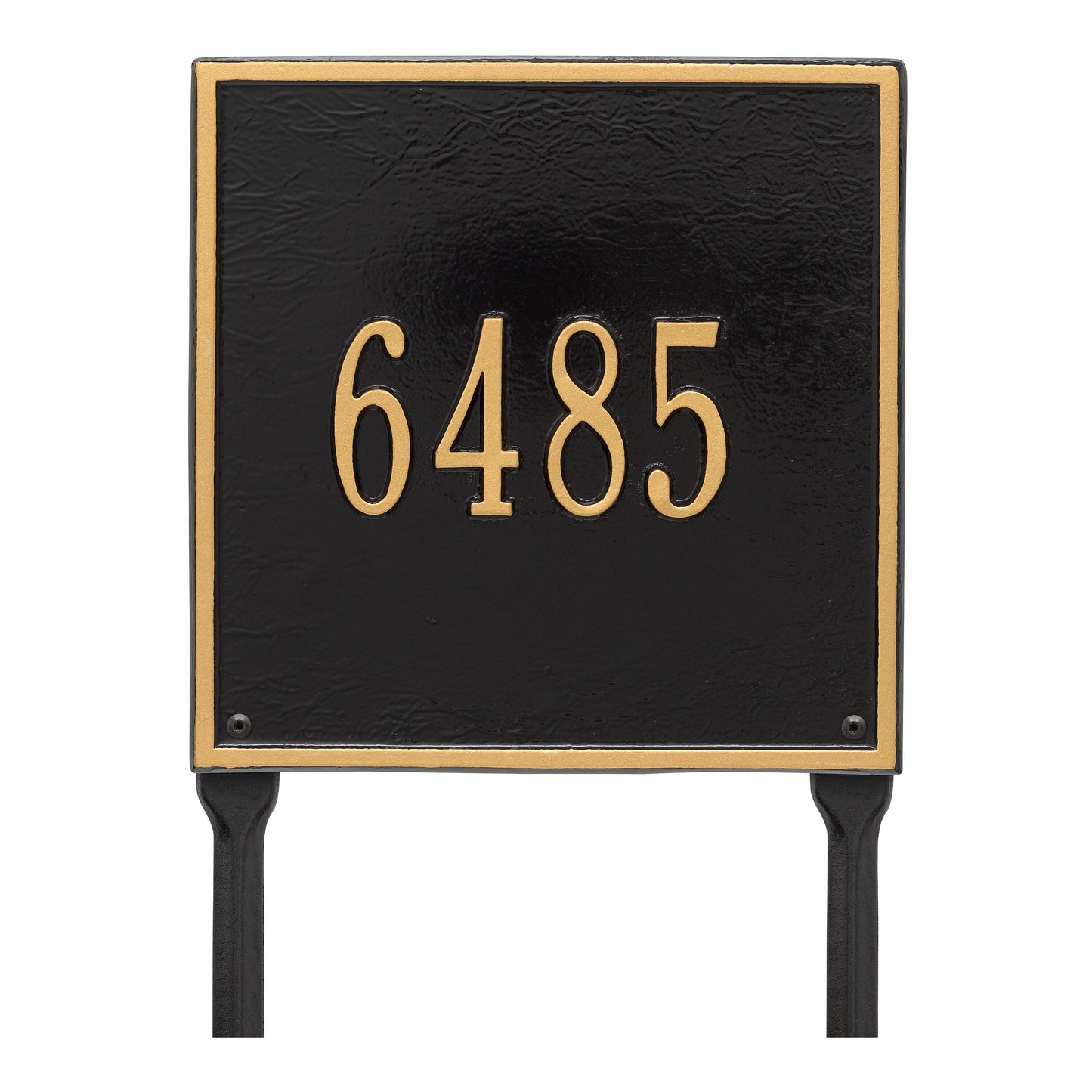 Whitehall Products Personalized Square Standard Lawn Plaque One Line Black/silver