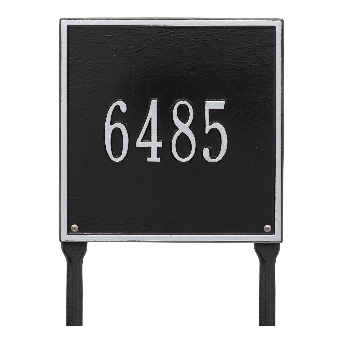Whitehall Products Personalized Square Standard Lawn Plaque One Line Black/white