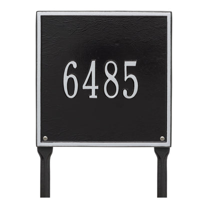 Whitehall Products Personalized Square Standard Lawn Plaque One Line Black/white