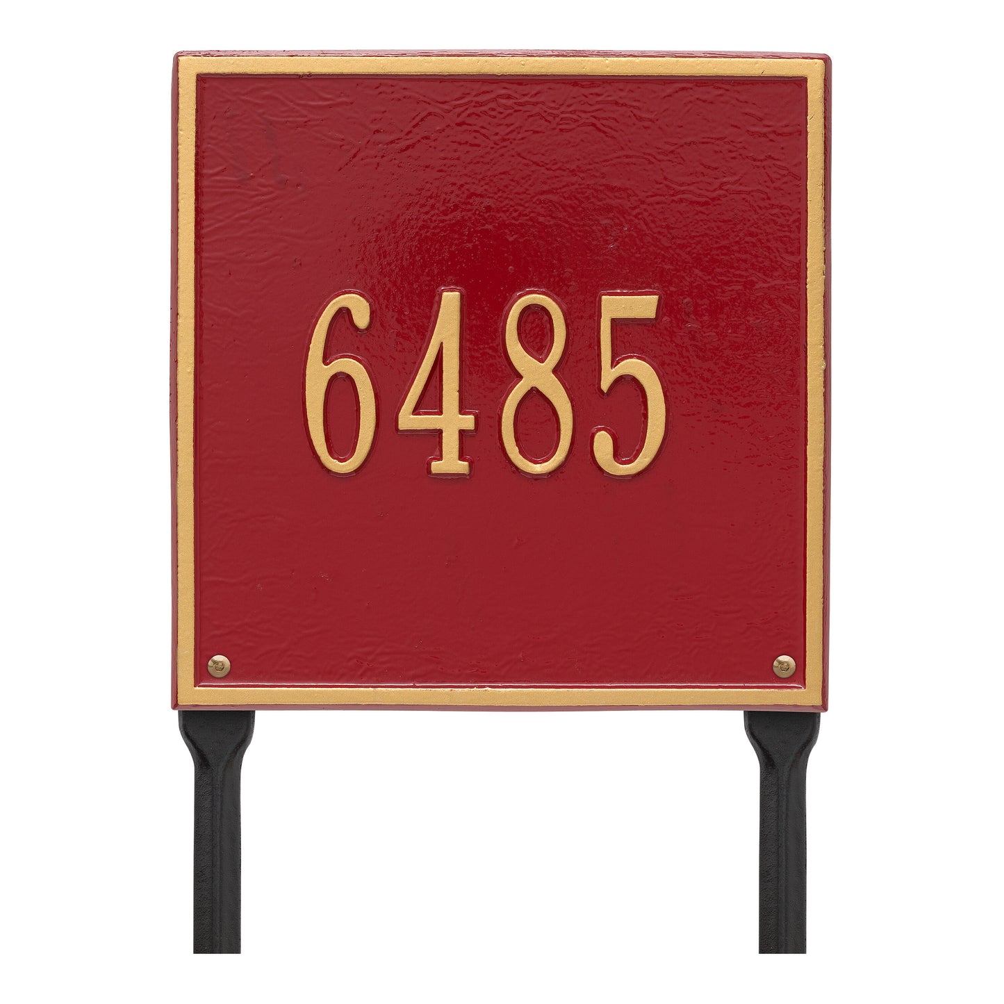 Whitehall Products Personalized Square Standard Lawn Plaque One Line White/gold
