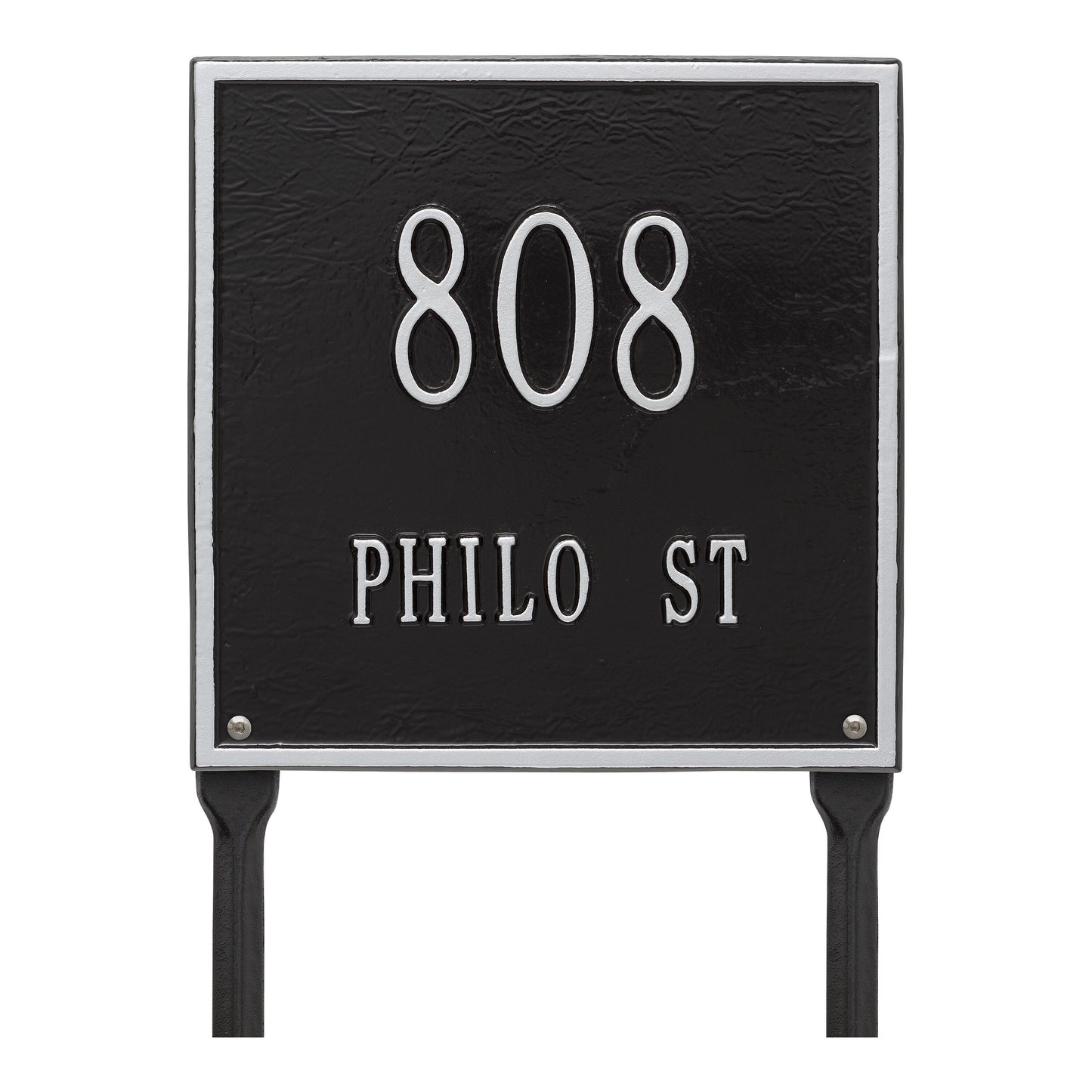 Whitehall Products Personalized Square Standard Lawn Plaque Two Line Black/white