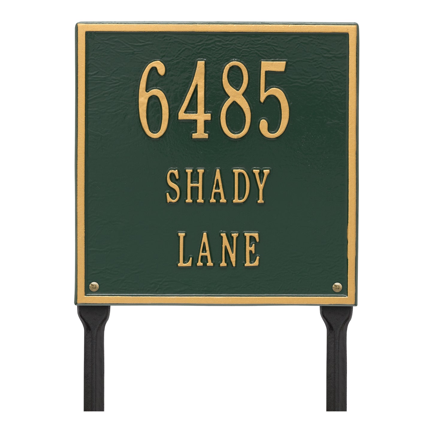 Whitehall Products Personalized Square Standard Lawn Plaque Three Line Oil Rubbed Bronze