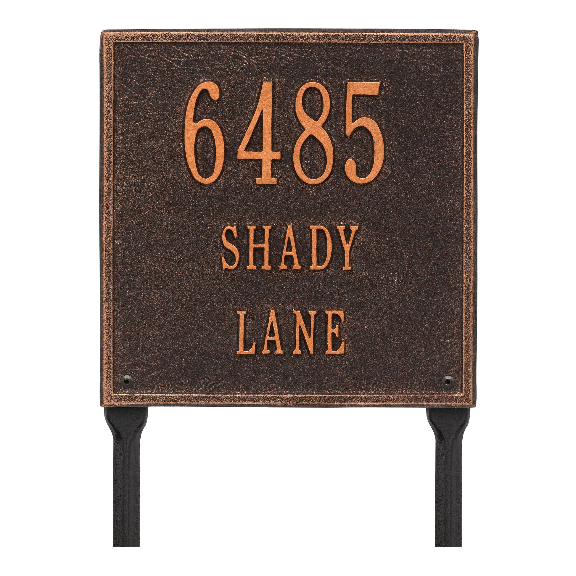 Whitehall Products Personalized Square Standard Lawn Plaque Three Line Bronze/gold