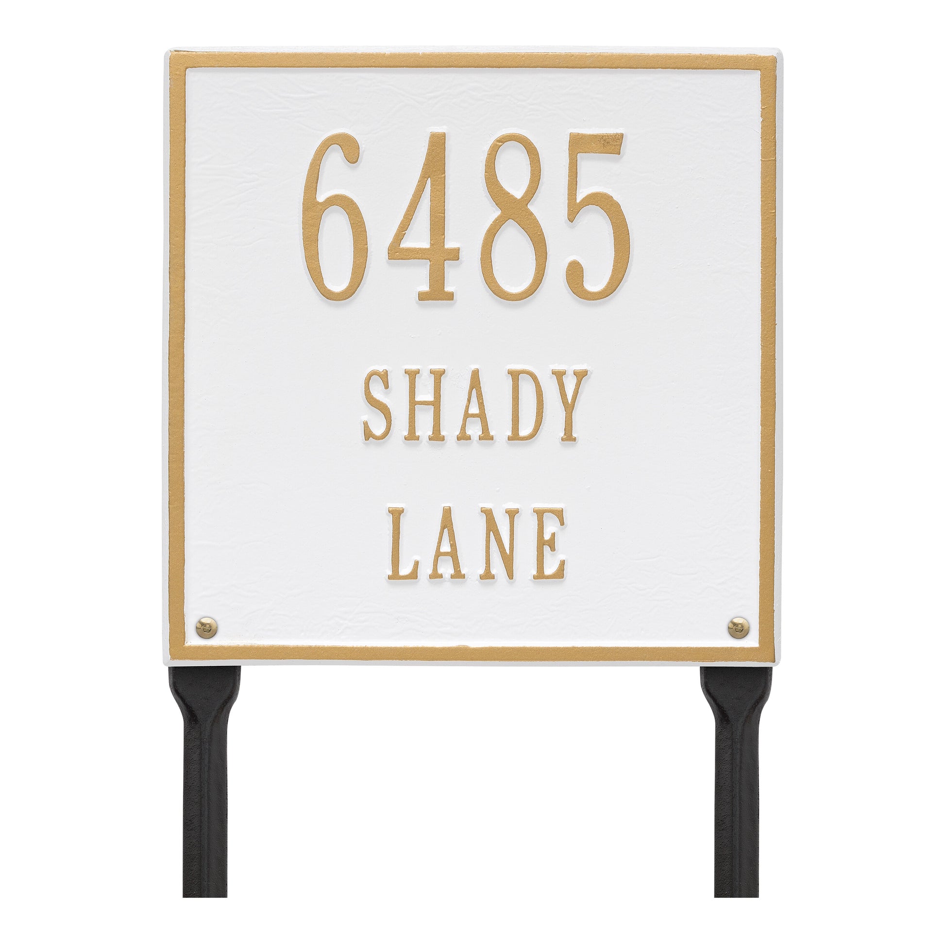 Whitehall Products Personalized Square Standard Lawn Plaque Three Line 