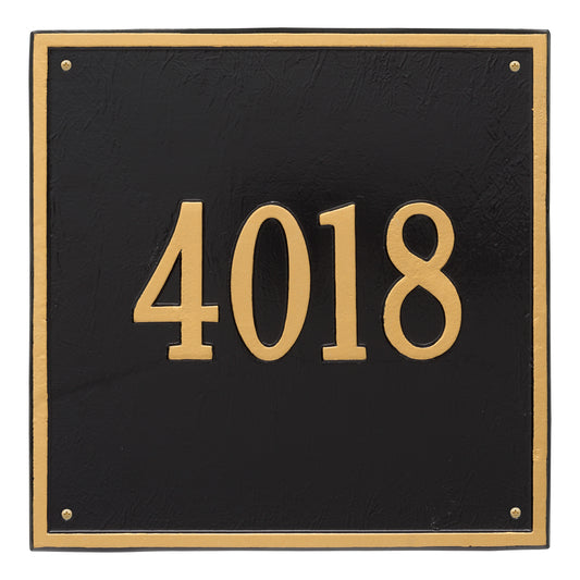 Whitehall Products Personalized Square Estate Wall Plaque One Line Antique Brass