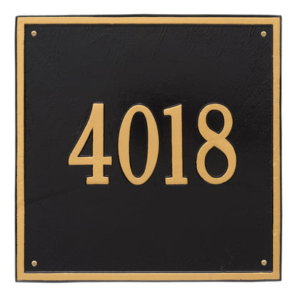 Whitehall Products Personalized Square Estate Wall Plaque One Line Black/silver