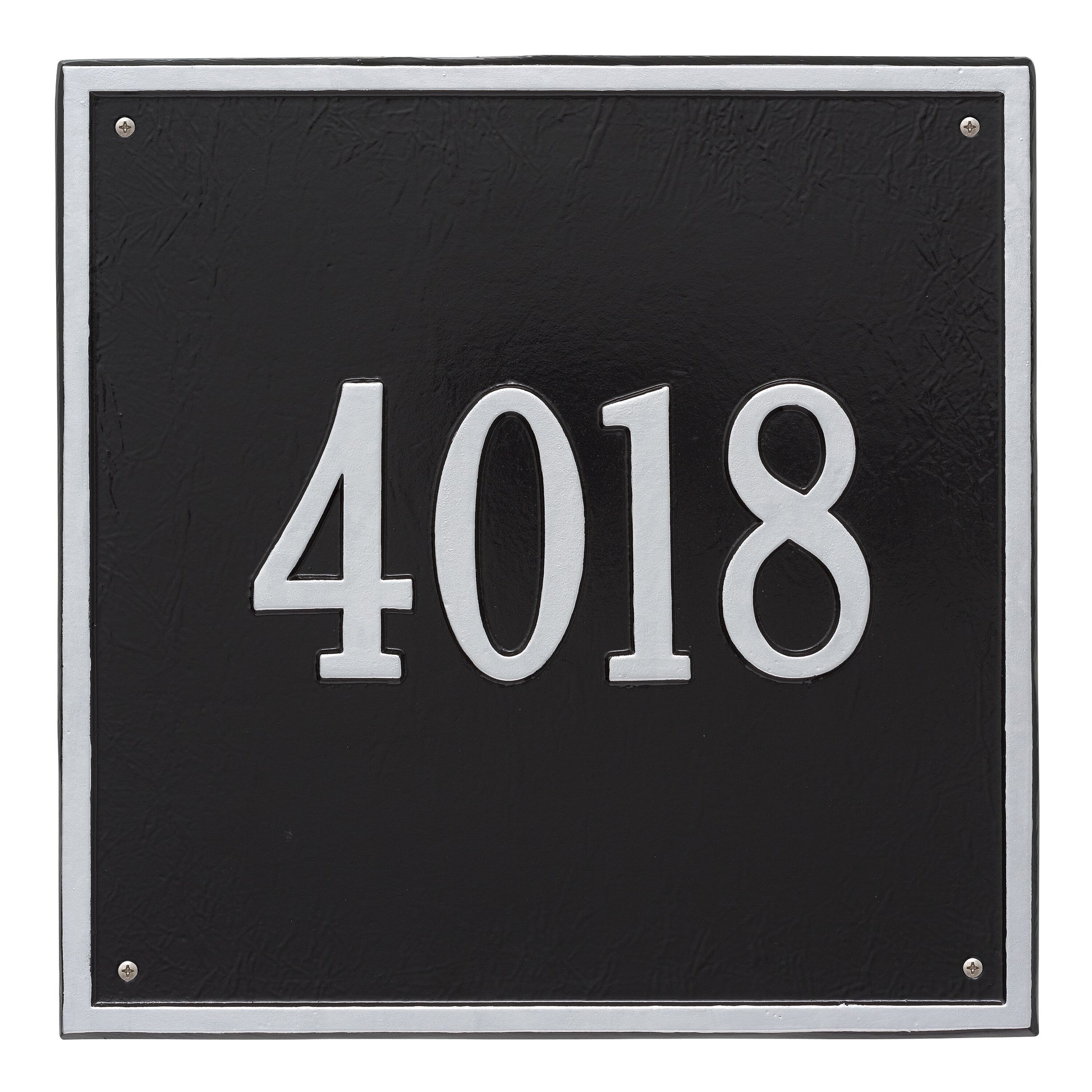 Whitehall Products Personalized Square Estate Wall Plaque One Line Black/white