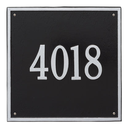 Whitehall Products Personalized Square Estate Wall Plaque One Line Black/white
