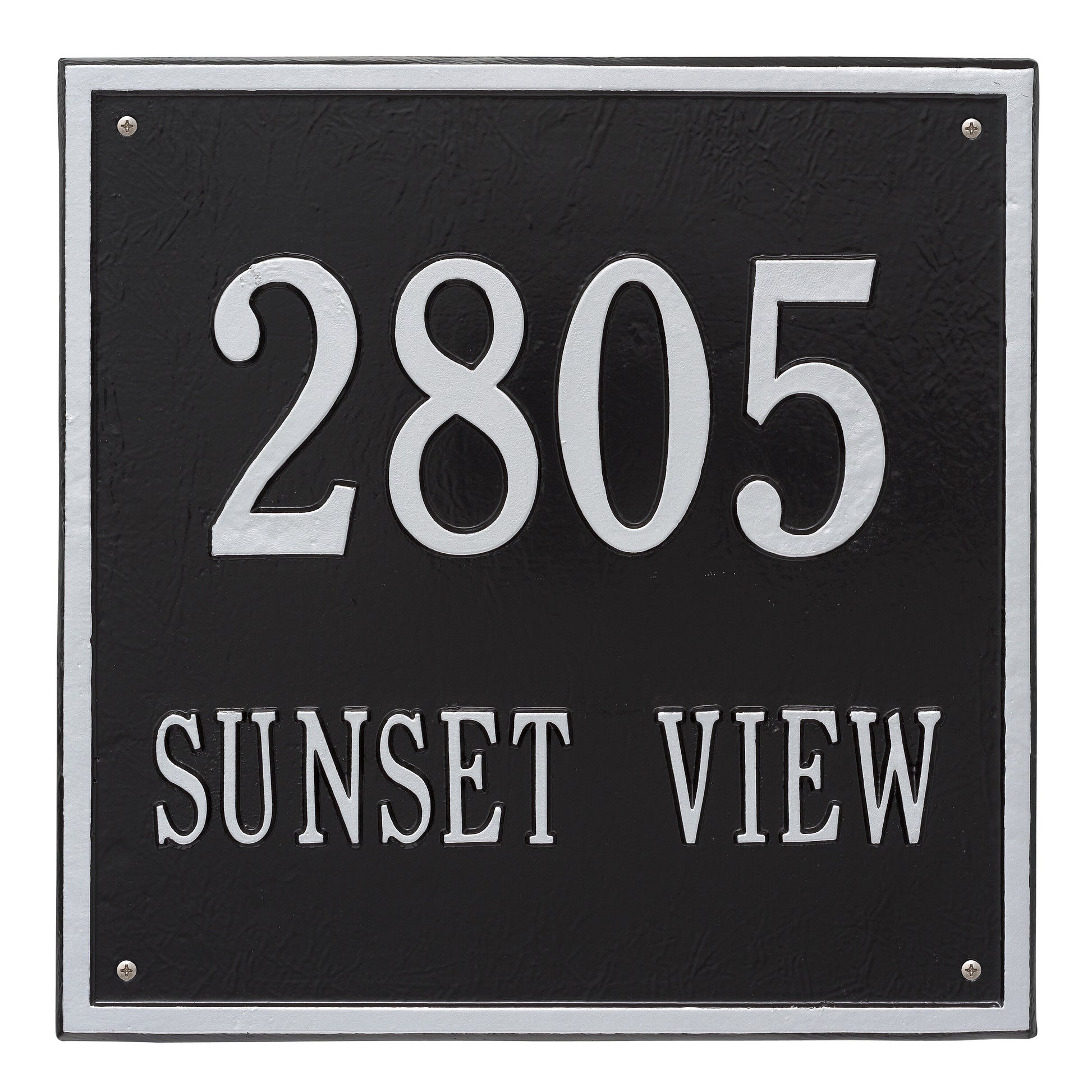 Whitehall Products Personalized Square Estate Wall Plaque Two Line Black/white