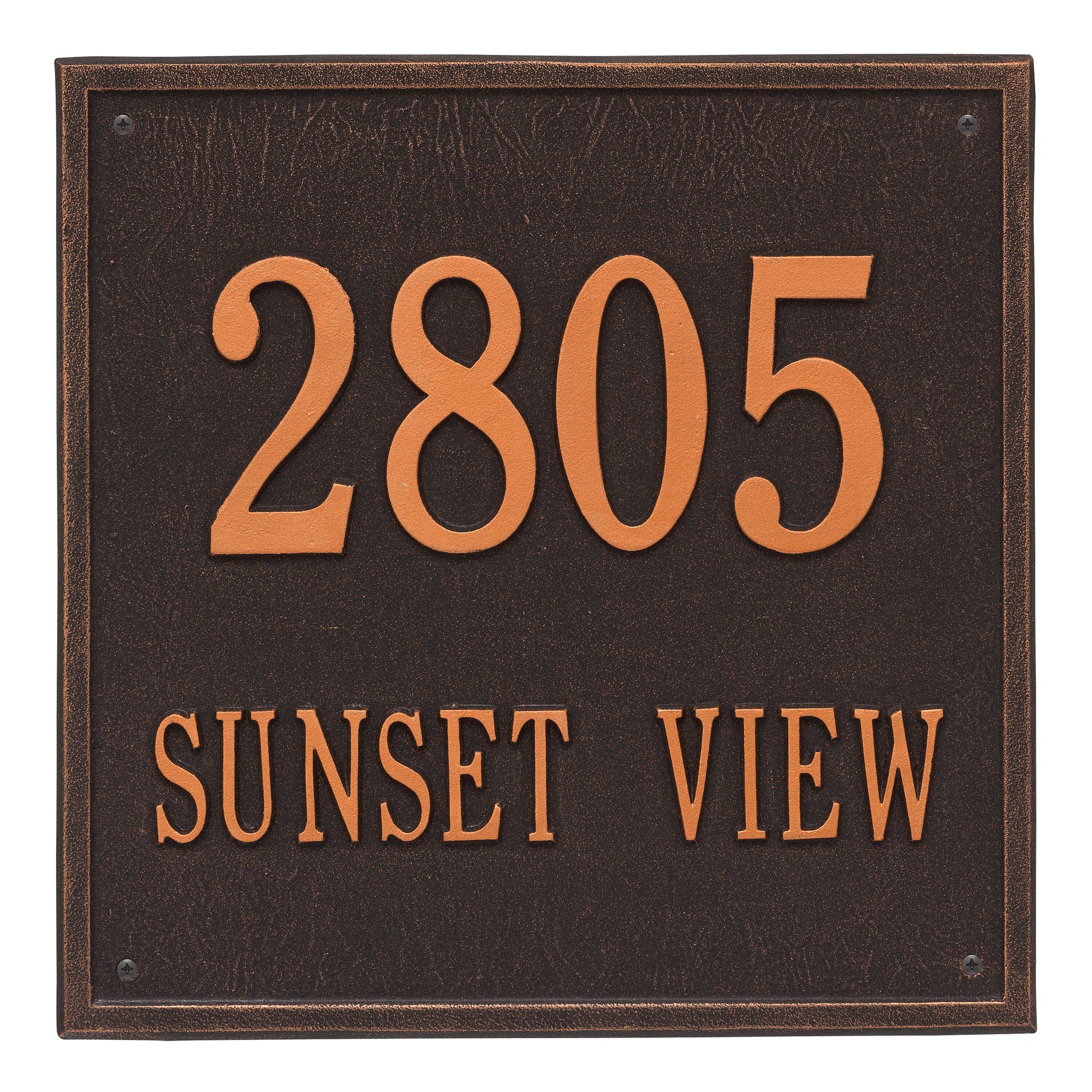 Whitehall Products Personalized Square Estate Wall Plaque Two Line Bronze/gold