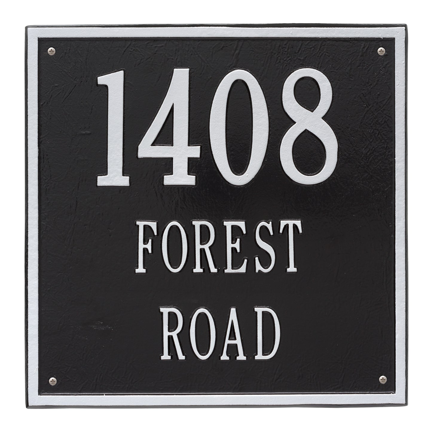 Whitehall Products Personalized Square Estate Wall Plaque Three Line Black/white