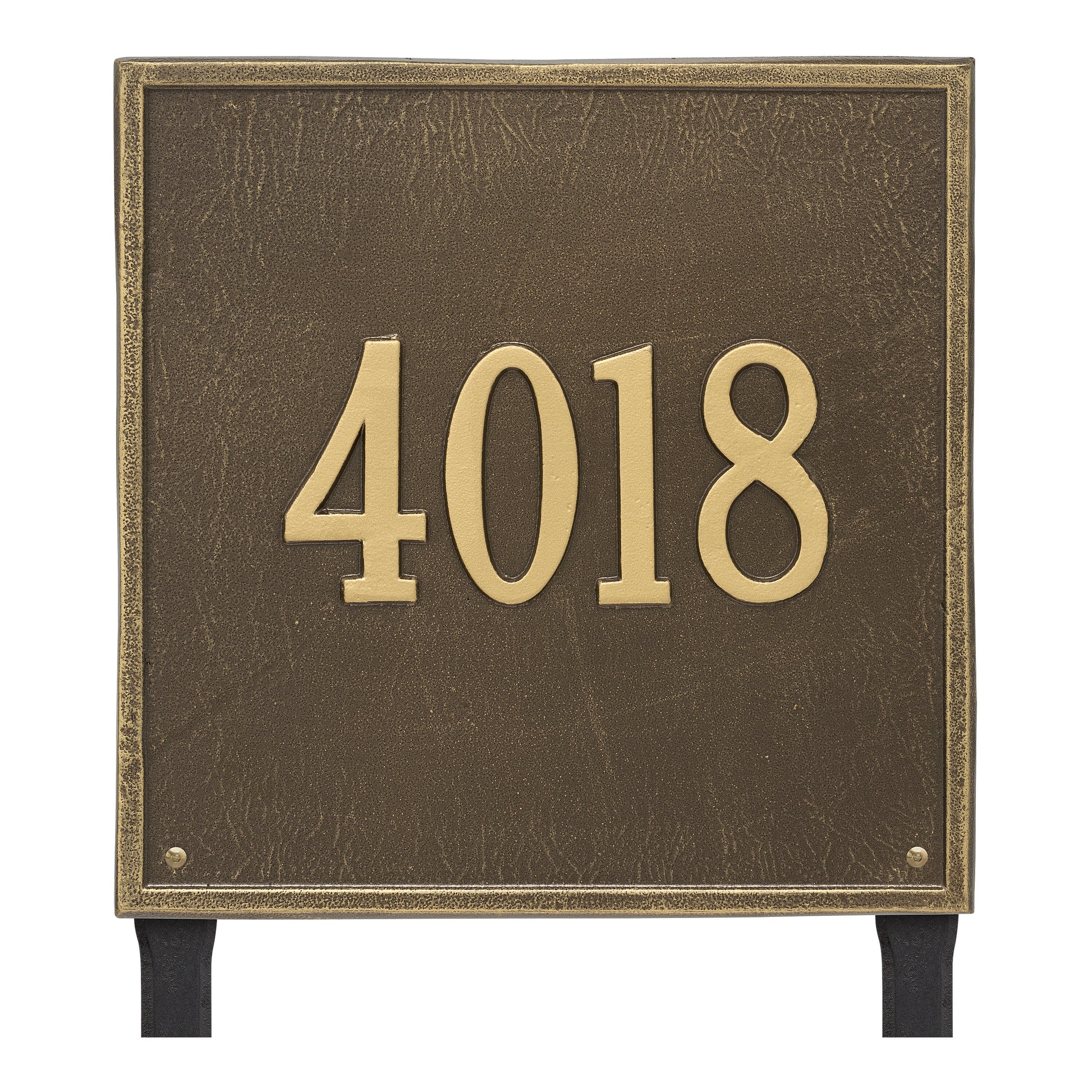 Whitehall Products Personalized Square Estate Lawn Plaque One Line Antique Brass