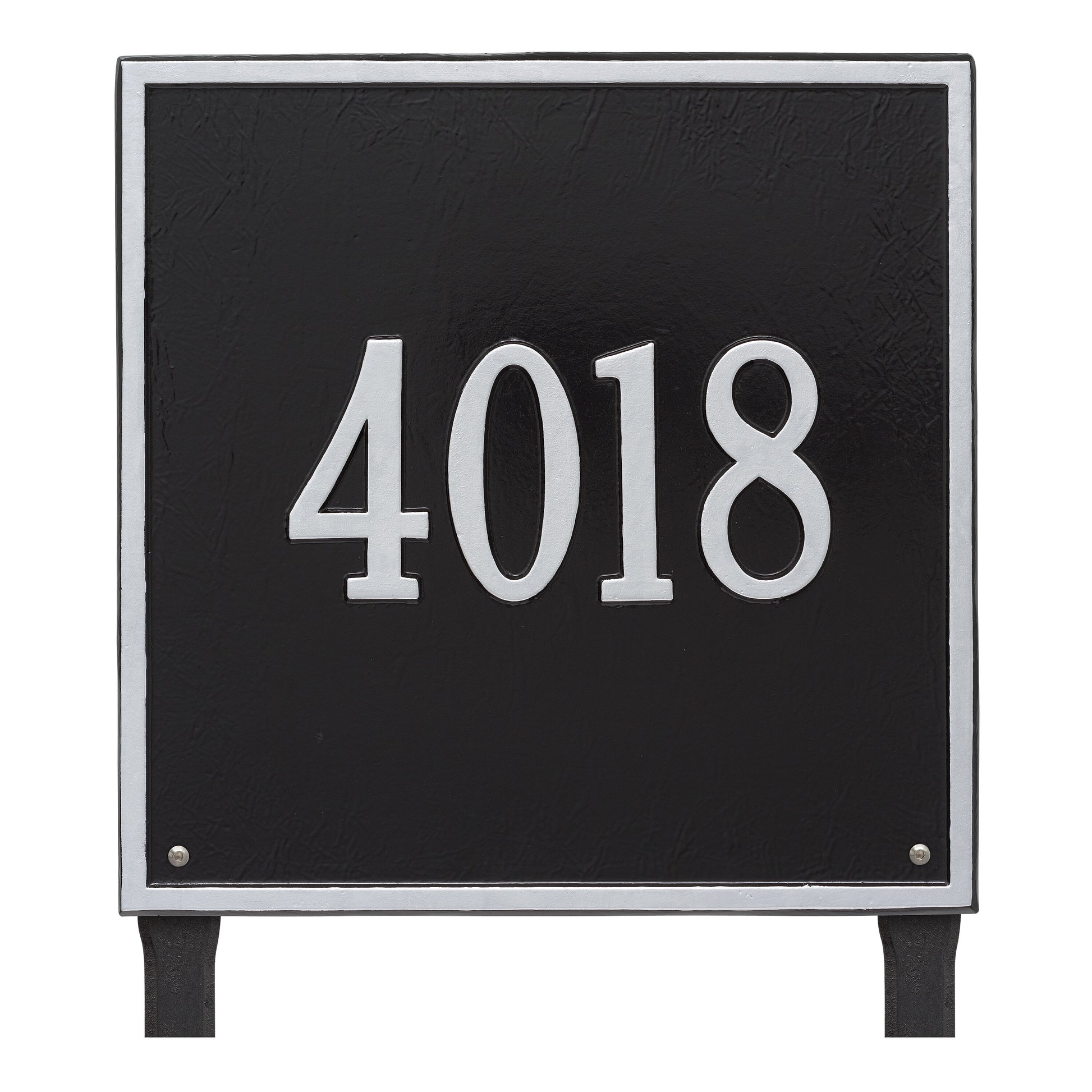 Whitehall Products Personalized Square Estate Lawn Plaque One Line Black/white