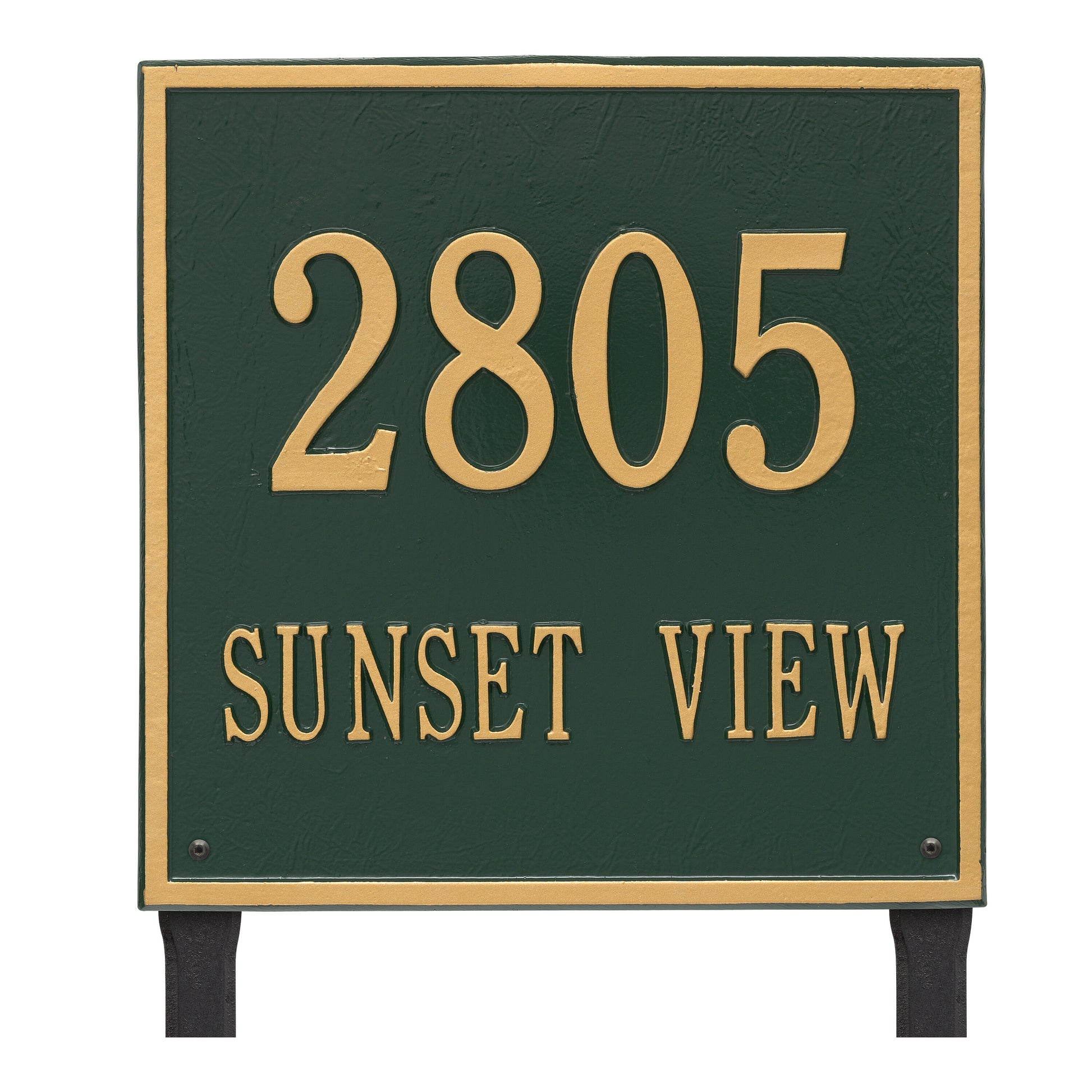 Whitehall Products Personalized Square Estate Lawn Plaque Two Line Oil Rubbed Bronze