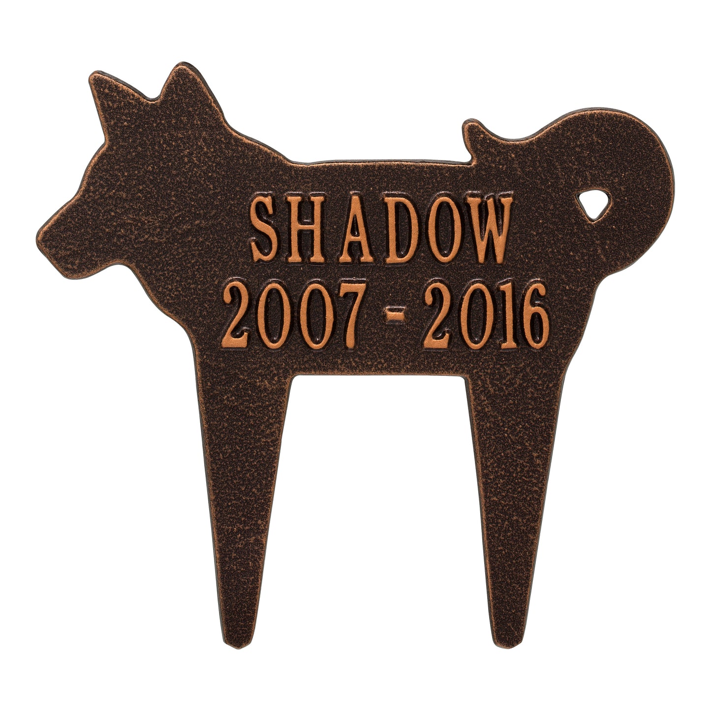 Whitehall Products Dog Silhouette Pet Memorial Personalized Lawn Plaque Two Lines Black/white