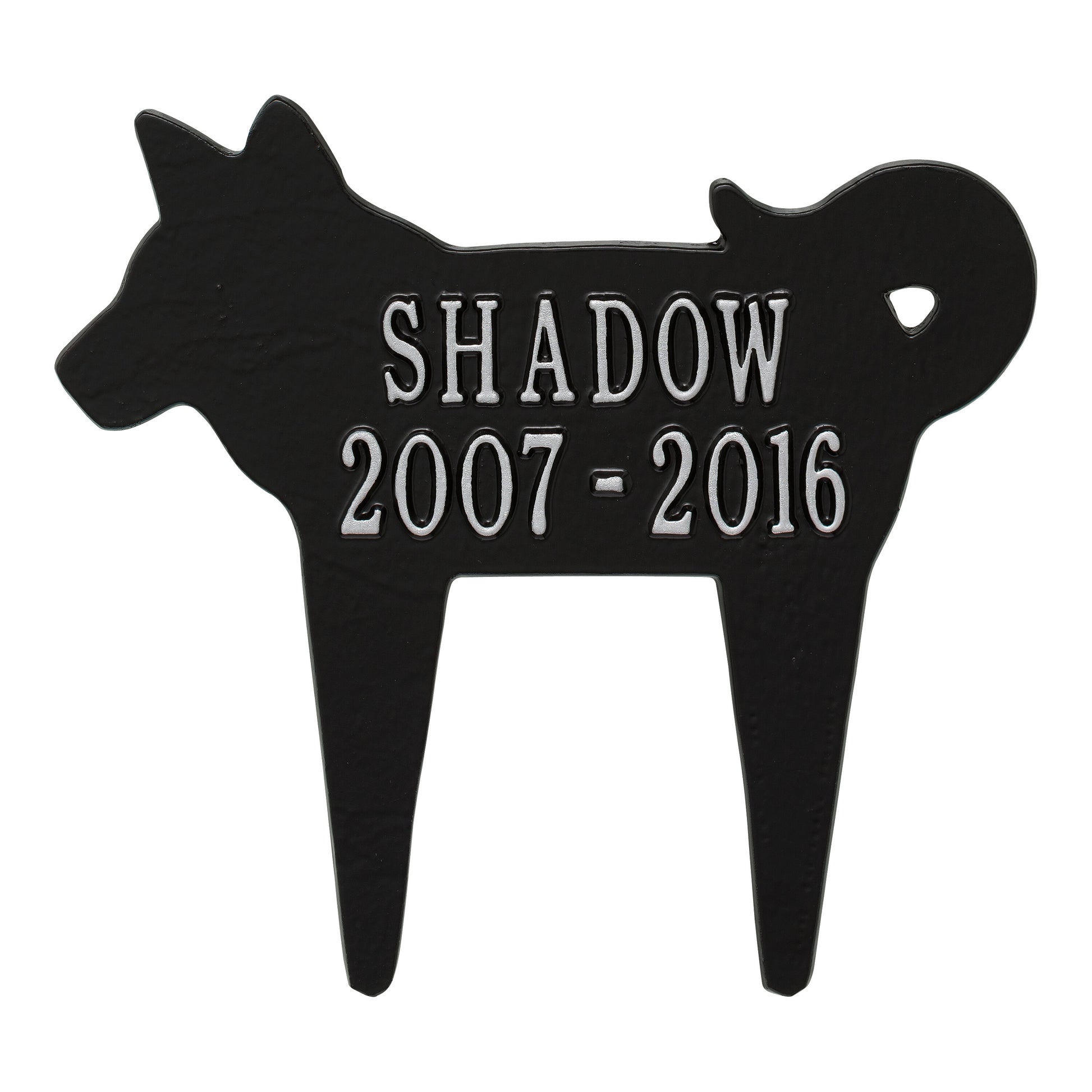 Whitehall Products Dog Silhouette Pet Memorial Personalized Lawn Plaque Two Lines Green/gold