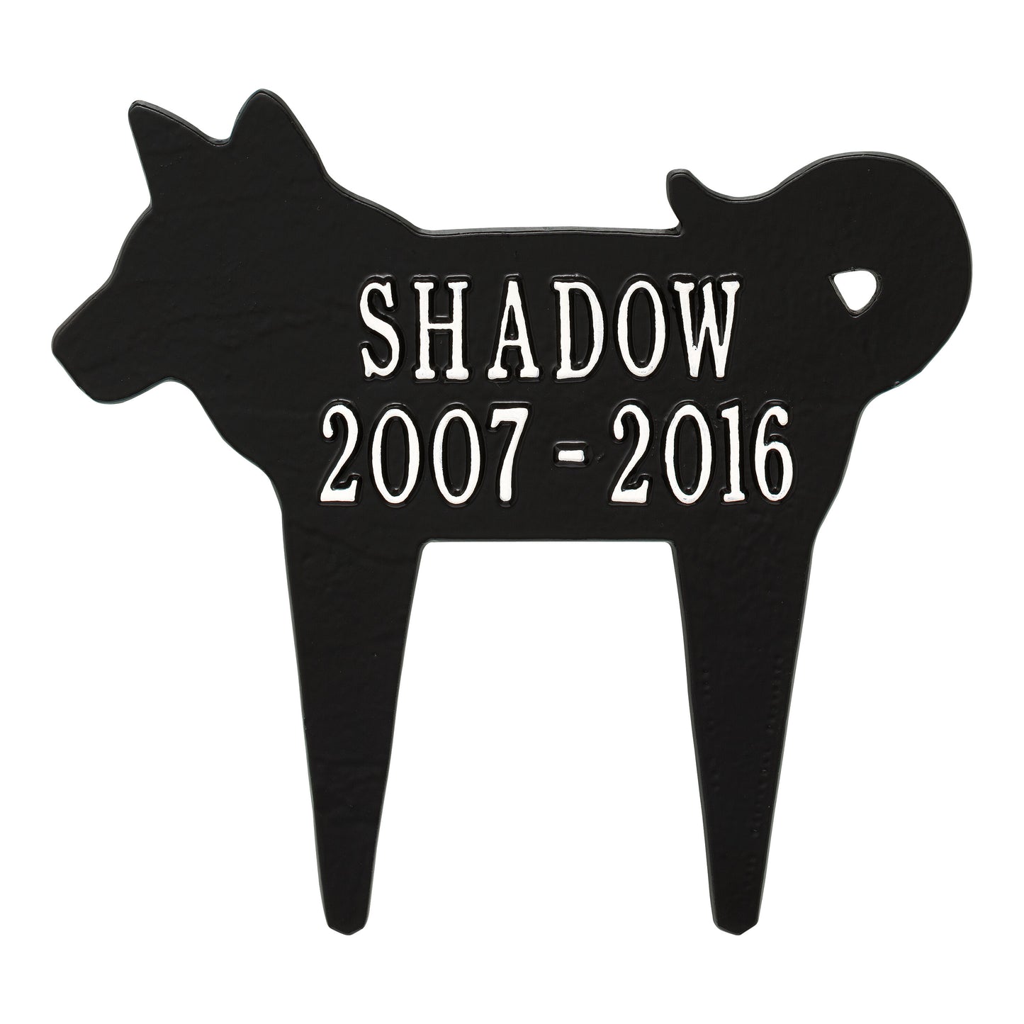 Whitehall Products Dog Silhouette Pet Memorial Personalized Lawn Plaque Two Lines Coastal Clay