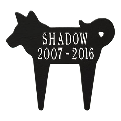 Whitehall Products Dog Silhouette Pet Memorial Personalized Lawn Plaque Two Lines Coastal Clay