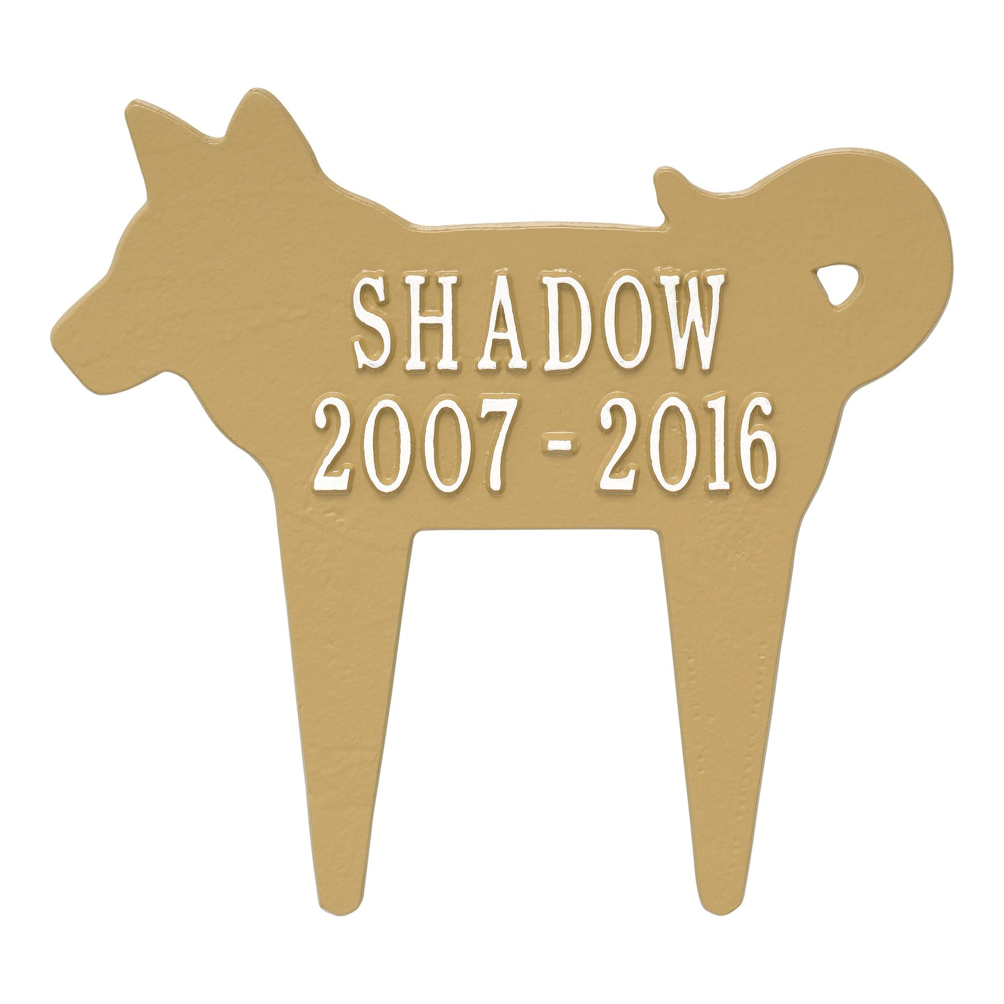 Whitehall Products Dog Silhouette Pet Memorial Personalized Lawn Plaque Two Lines Oil Rubbed Bronze
