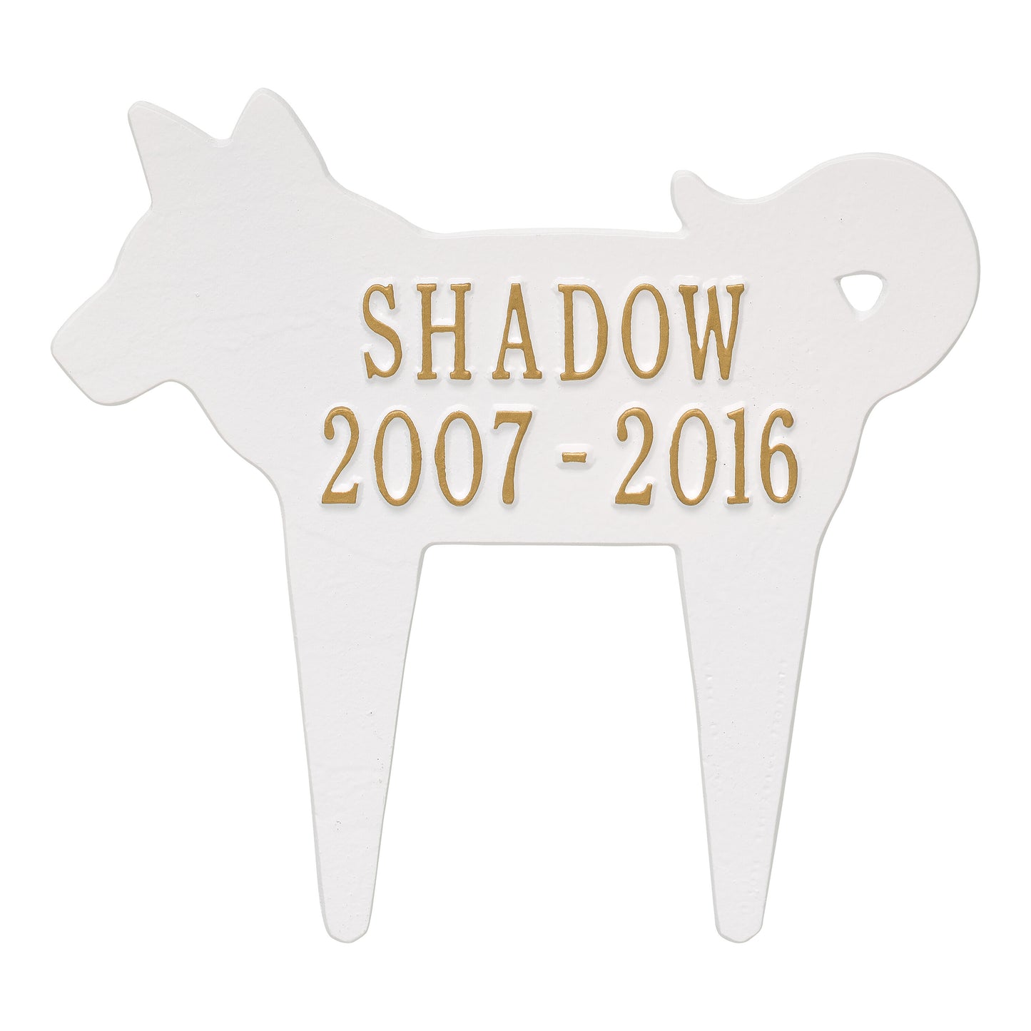 Whitehall Products Dog Silhouette Pet Memorial Personalized Lawn Plaque Two Lines 