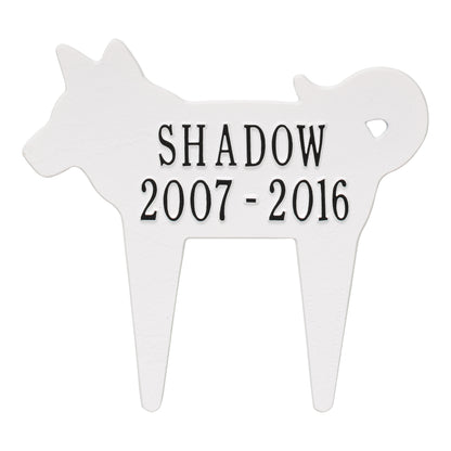 Whitehall Products Dog Silhouette Pet Memorial Personalized Lawn Plaque Two Lines 