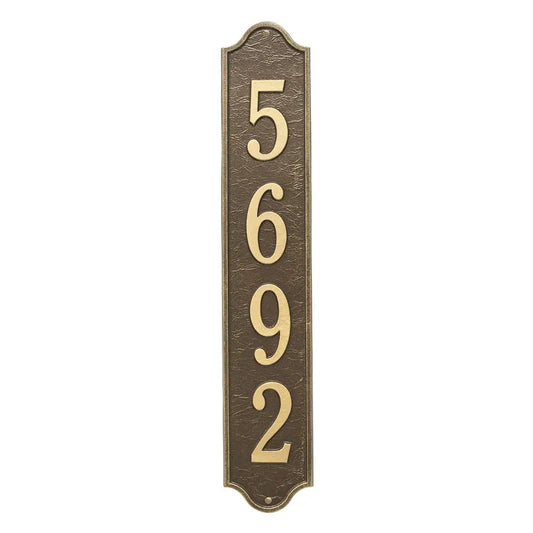 Whitehall Products Personalized Admiral Vertical Estate Wall Plaque One Line Antique Brass