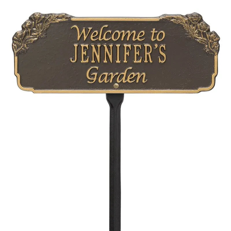 Whitehall Products Garden Welcome Personalized Lawn Plaque One Line 