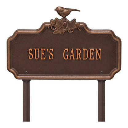 Whitehall Products Chickadee Ivy Garden Personalized Lawn Plaque One Line 