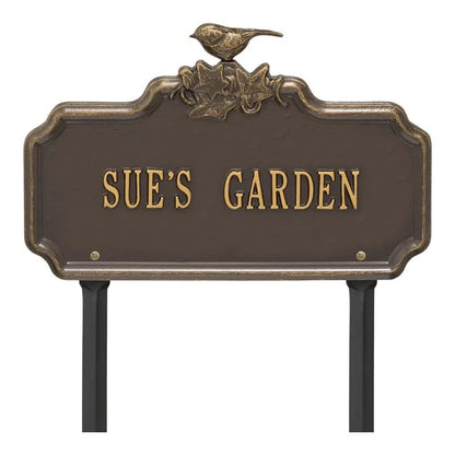 Whitehall Products Chickadee Ivy Garden Personalized Lawn Plaque One Line 