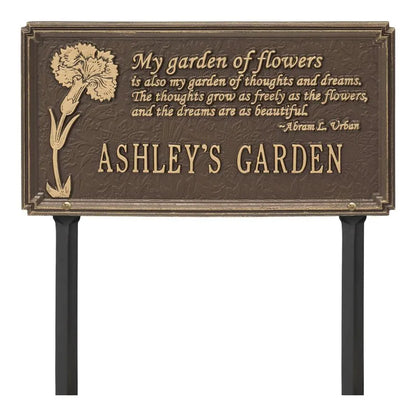 Whitehall Products Dianthus Garden Personalized Lawn Plaque One Line 