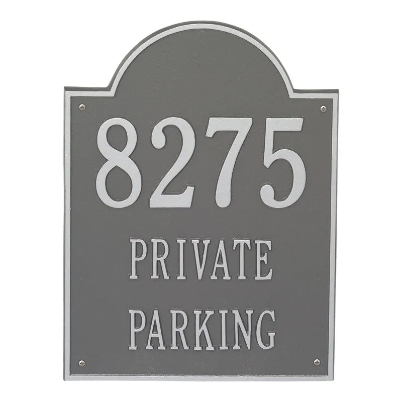 Whitehall Products Extra Large Arch Plaque Three Lines White/black