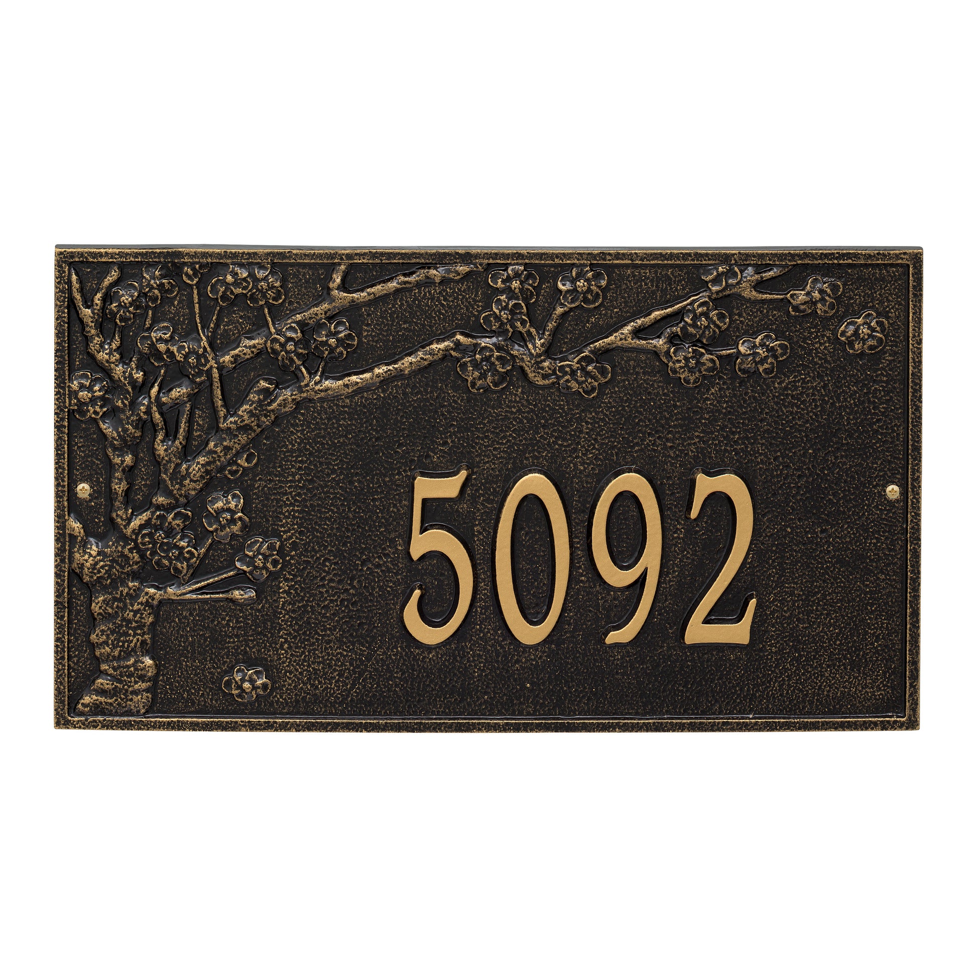 Whitehall Products Personalized Spring Blossom Estate Wall Plaque One Line Black/silver