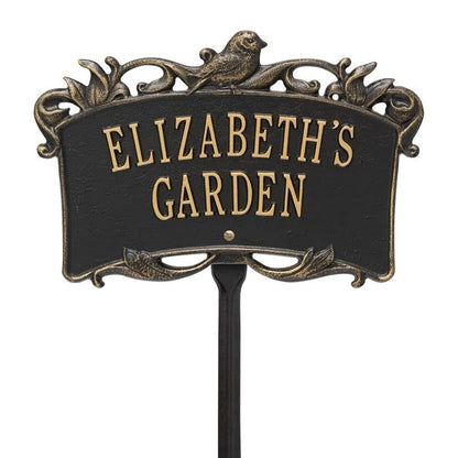 Whitehall Products Song Bird Garden Personalized Lawn Plaque Two Lines 