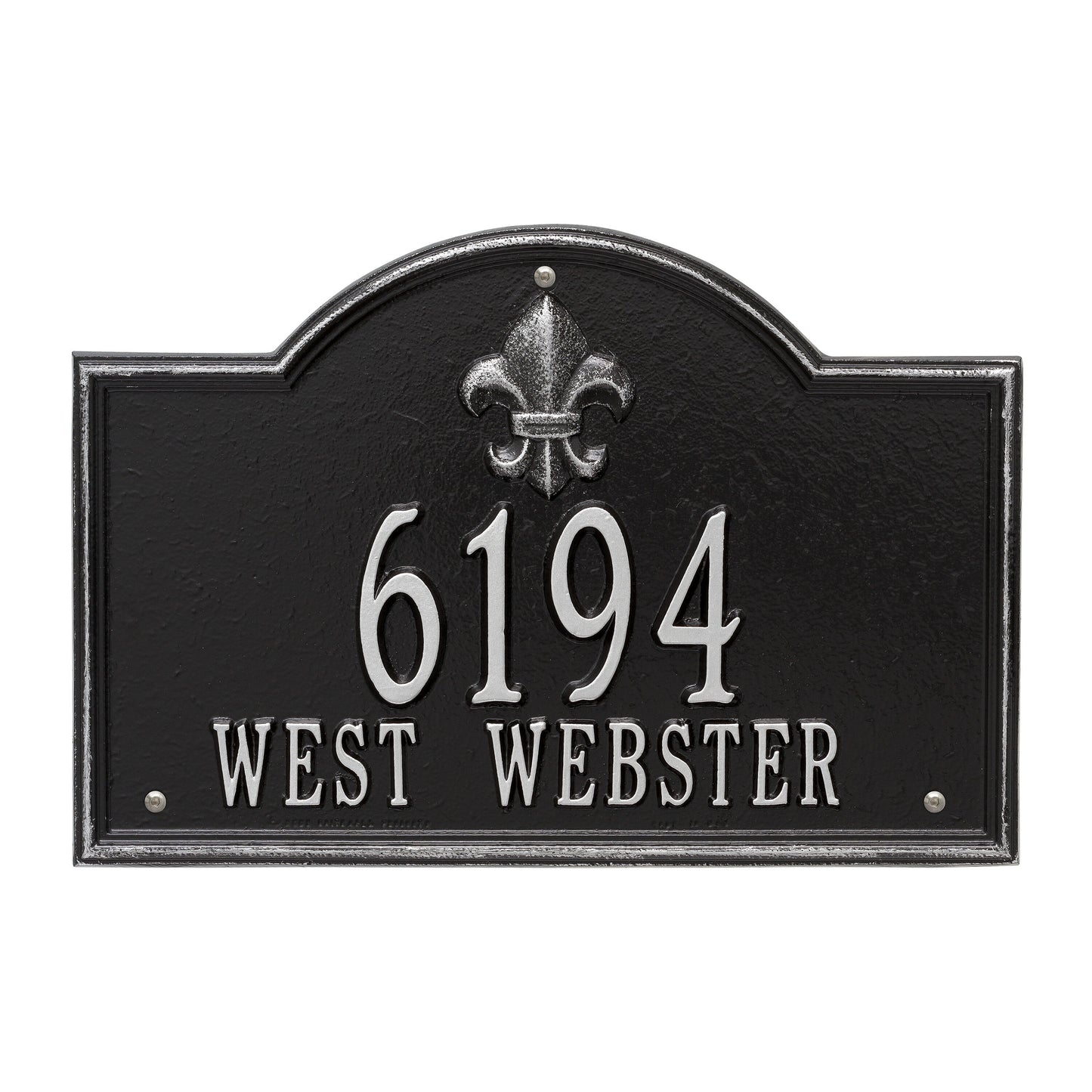 Whitehall Products Bayou Vista Standard Wall Plaque Two Line Black/silver