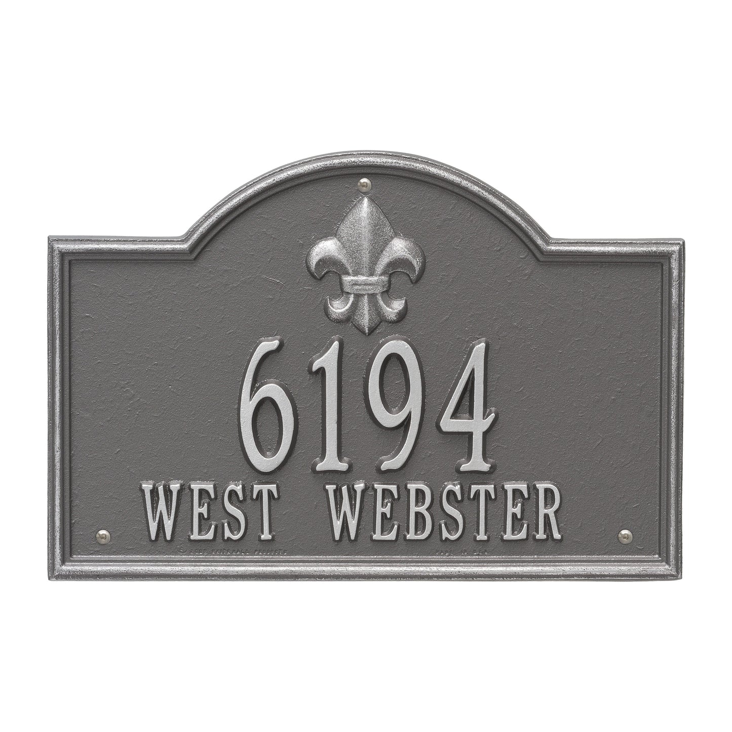 Whitehall Products Bayou Vista Standard Wall Plaque Two Line Pewter Silver