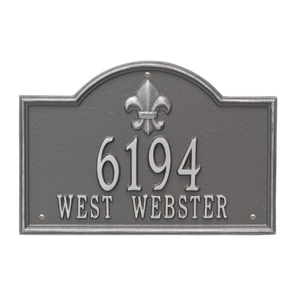 Whitehall Products Bayou Vista Standard Wall Plaque Two Line Pewter Silver